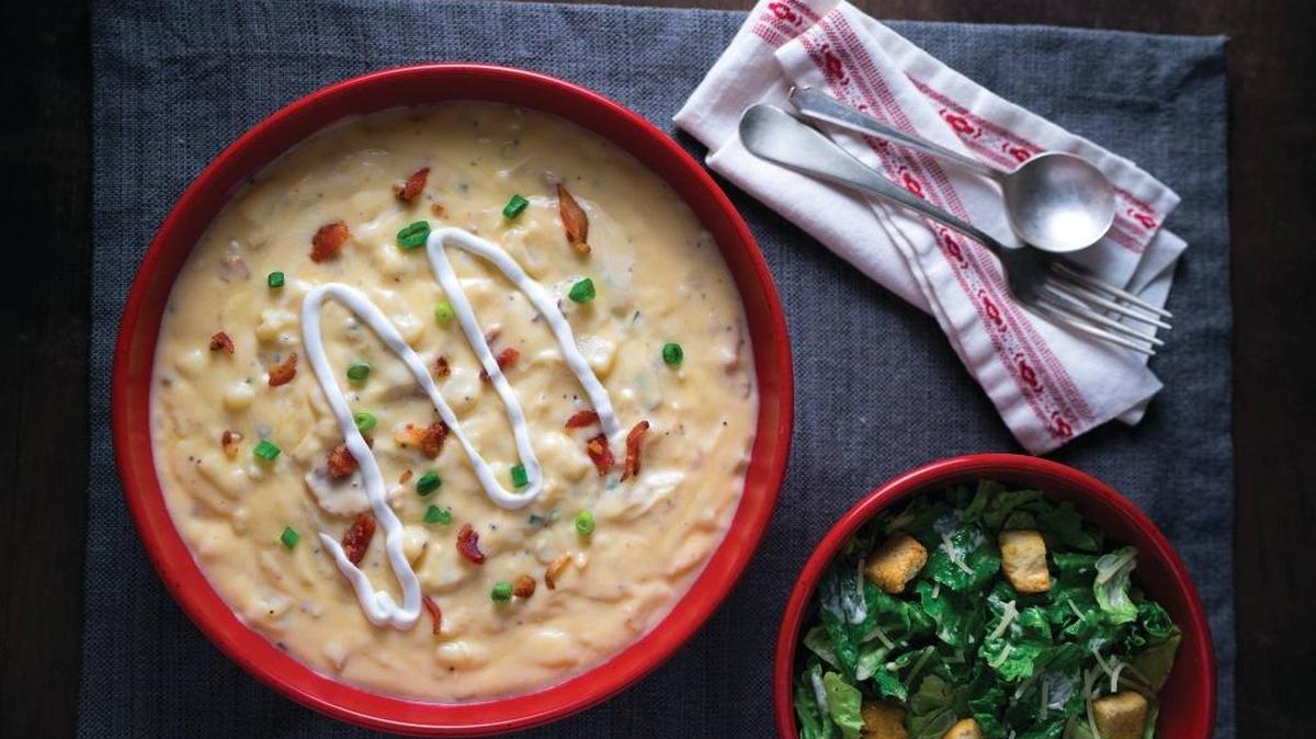 Newk’s Eatery on Tuesday was promoting its Loaded Potato Soup topped with bacon and served with a side salad. Sounds tasty for a cool autumn day. --