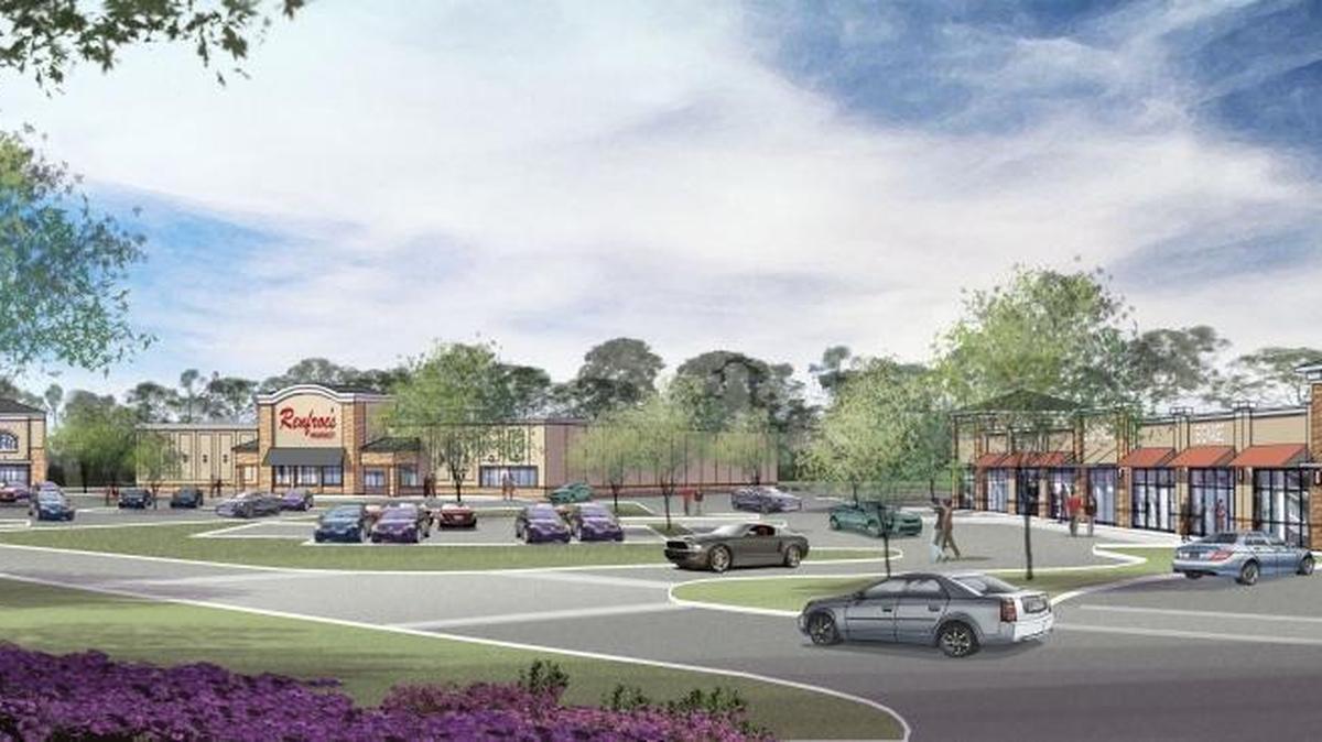An art rendering shows Renfroe’s Market anchoring The Village at Crosswinds shopping center that is now set to enter the construction phase off U.S. Hwy. 431 South, near the intersection of Alabama Hwy. 165. --