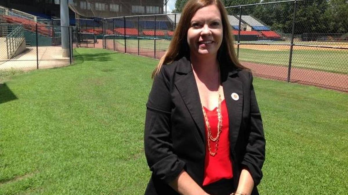 Merri Sherman is executive director of the Columbus Sports Council, which recruits events to the city’s facilities to include the South Commons softball complex and the Woodruff Farm Soccer Complex. She stands outside her office at Golden Park, which played host to the 1996 Summer Olympics softball competition, which culminated in Team USA’s 3-1 gold-medal victory over China. Australia beat Japan 4-2 for the bronze medal. Atlanta was the primary host city in 1996. --