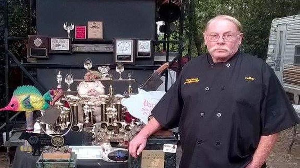 Luther Echols of Columbus, shown with his cooking and barbecue trophies, is headed for World Food Championships being held Nov. 9-15 in Orange Beach, Ala. --