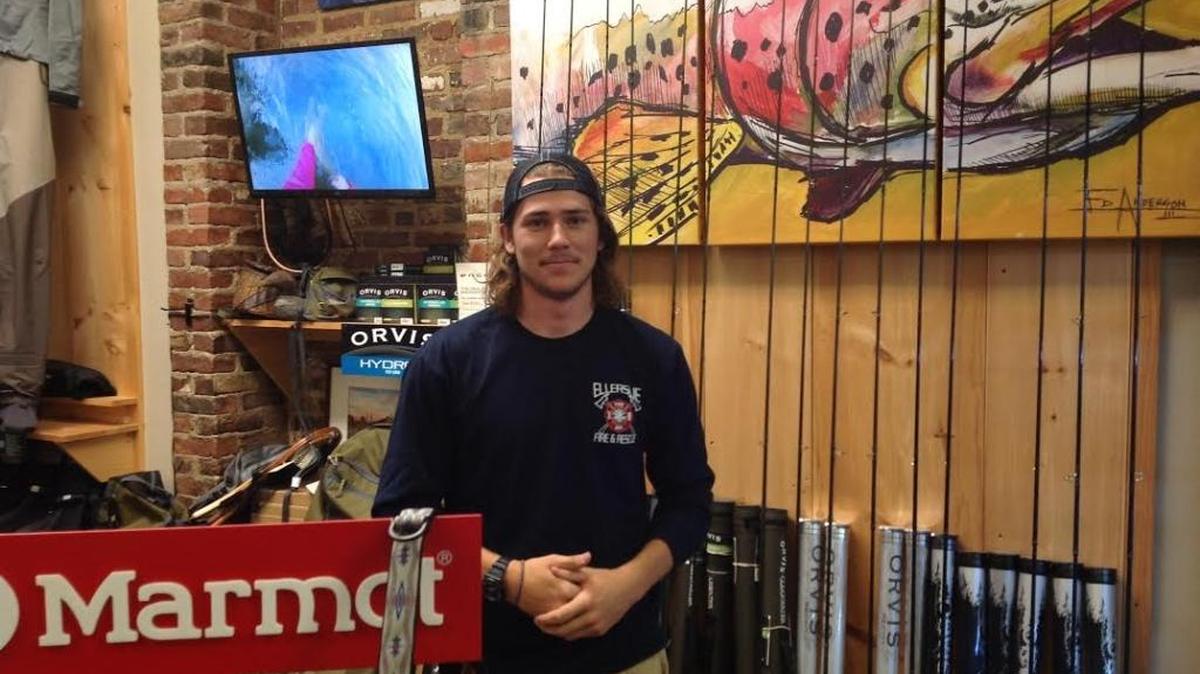 Whitewater Express employee Matthew Davis, 20, has worked for the local outfitter for three summers while attending Young Harris College in north Georgia.