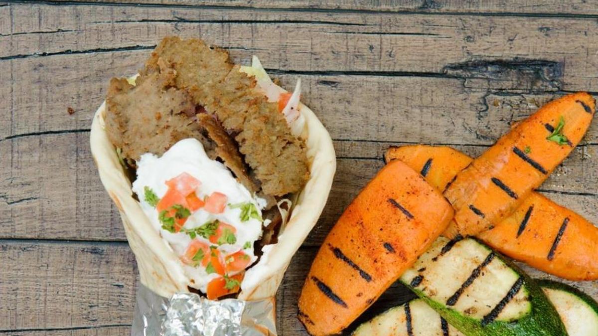 A traditional gyro with grilled vegetables is among the menu offerings at Pita Mediterranean Street Food, which is preparing to open at 6600 Whittlesey Blvd. in Columbus. --