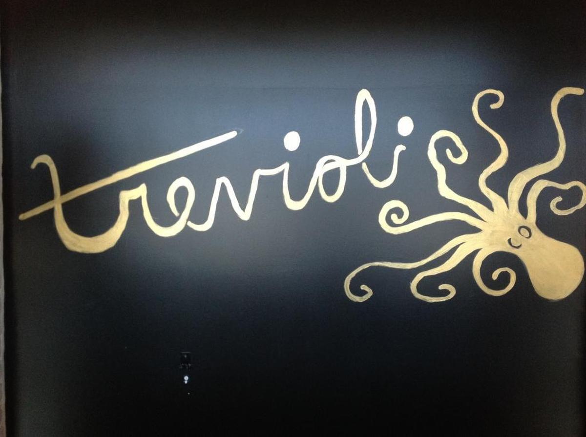 The front sign that will greet guests as they walk into Trevioli Italian Kitchen on Blackmon Road in Columbus. --