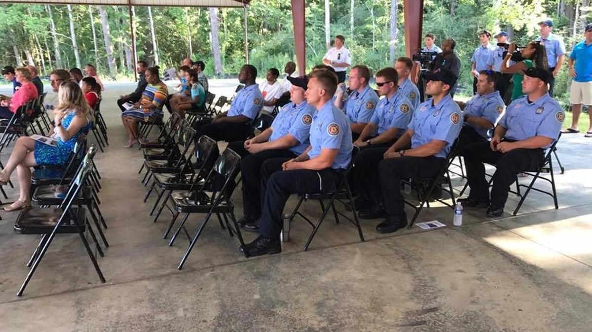Columbus firefighters and EMS workers attend grand opening for new training facility on Macon Road.