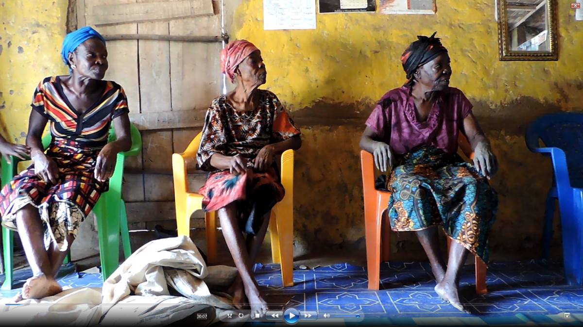Matt McDaniel, a Columbus senior architectural historian, interviews three women in Bexley, Liberia, while conducting research for his documentary film about the ties between Liberia and Columbus.