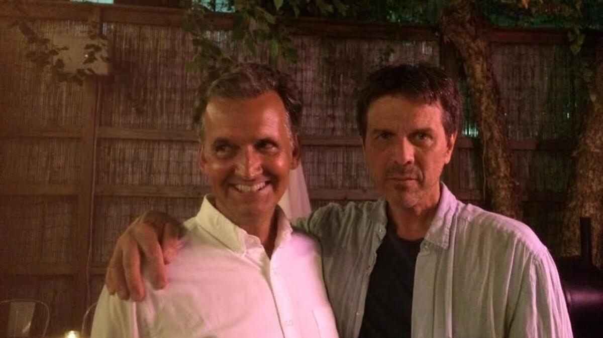 Columbus artist Bo Bartlett, left, Thursday night in New York City with his friend Vince Desiderio, who will be a visiting artist and teach a Master Class at Columbus State University.