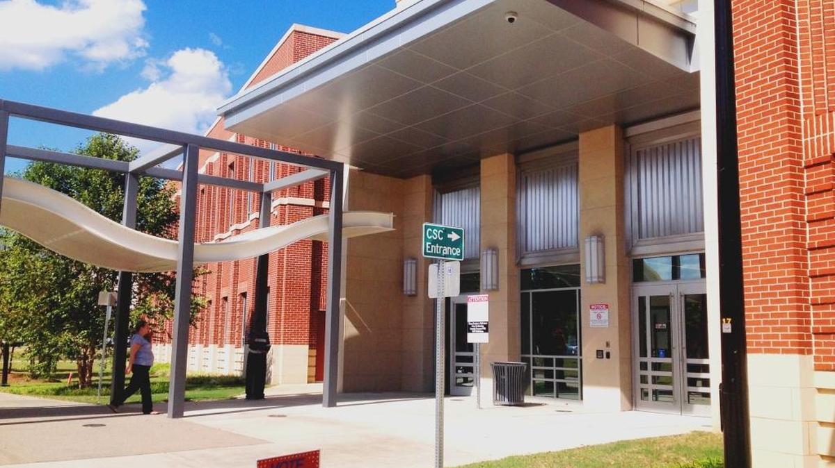 Voters must enter through the rear of the Citizens Service Center off Macon Road by the library.