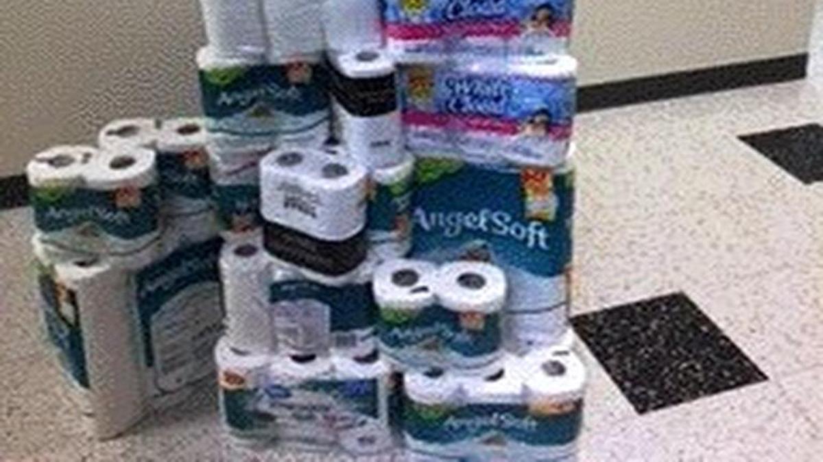 Georgia Military College’s winter project was to collect toilet paper for the homeless.