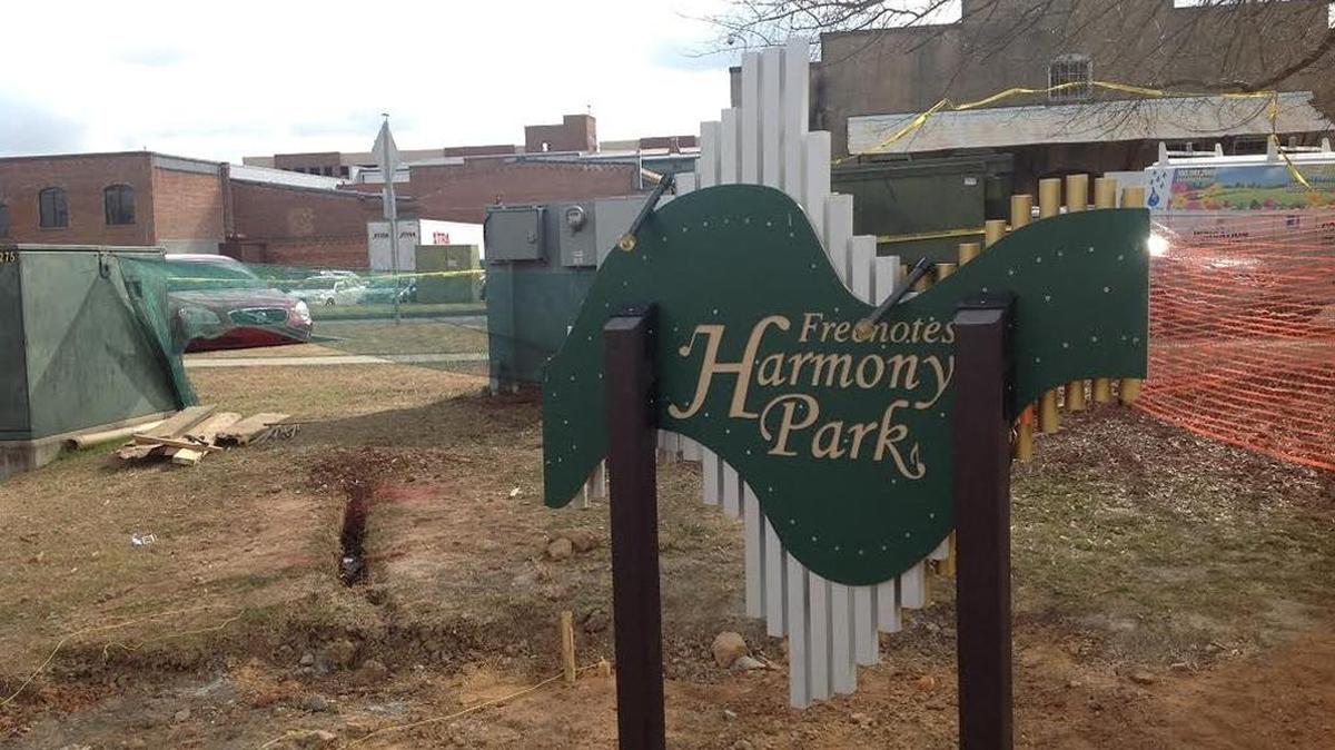 Harmony Park in downtown Columbus is between 10 th and 11 th Streets on the riverfront.