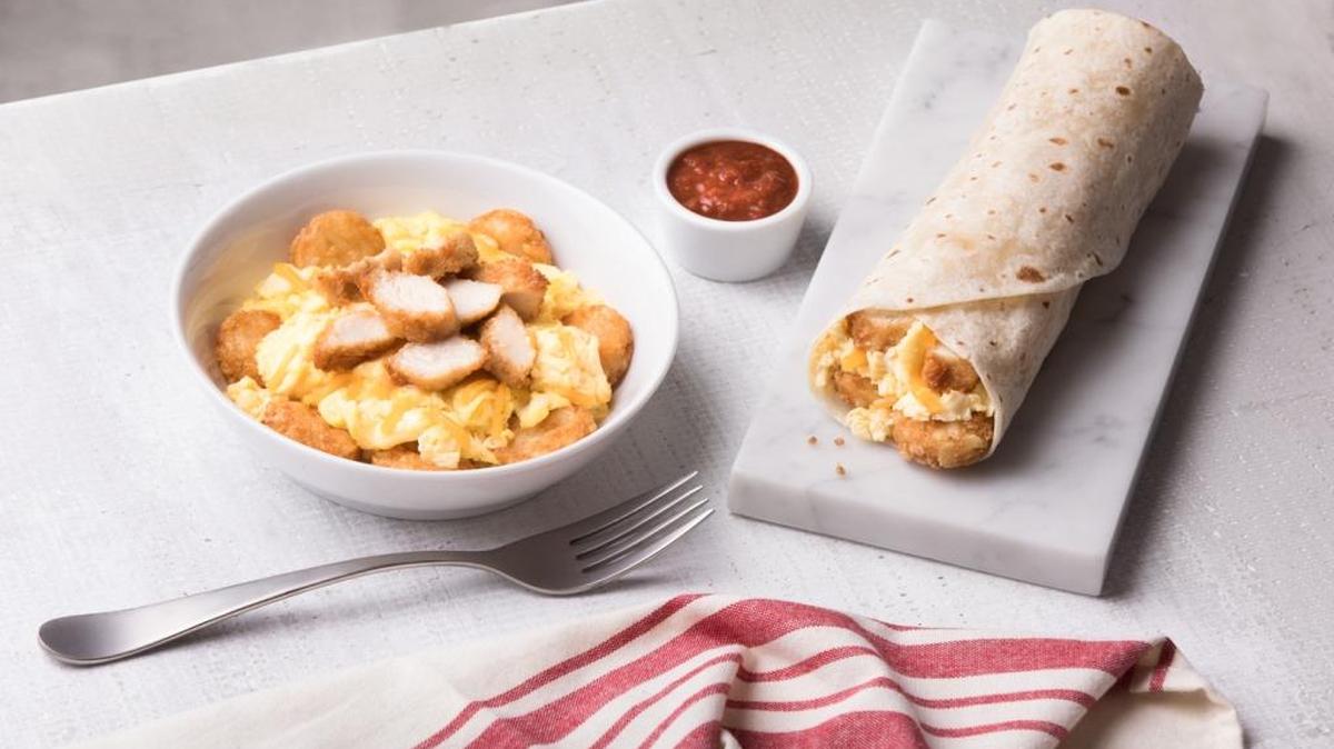 The new breakfast bowl and burrito.