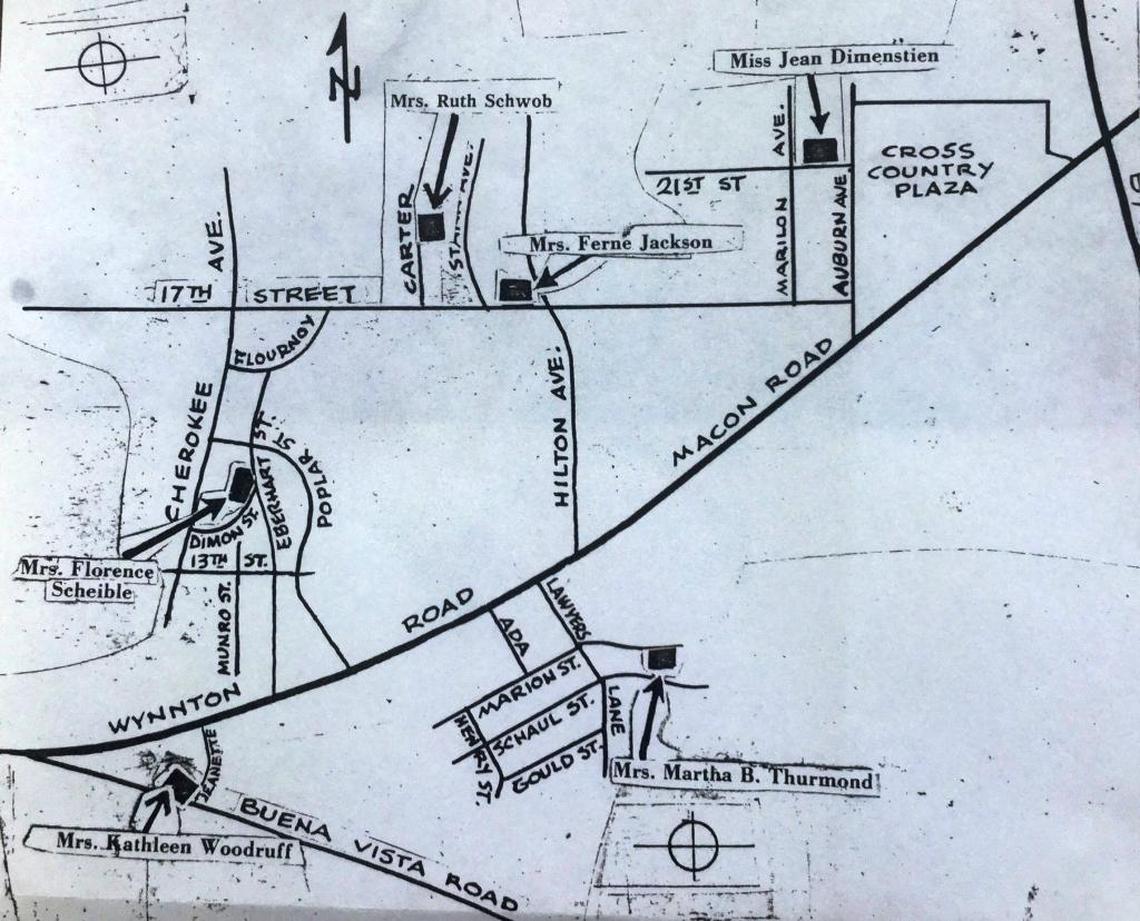 One of the maps the Ledger-Enquirer used for the “Stocking Stranglings.”