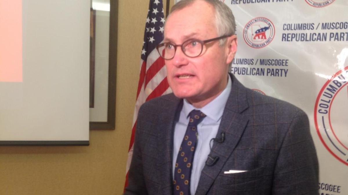 Republican Casey Cagle , candidate for governor campaigns at the DoubleTree Hotel in Columbus.