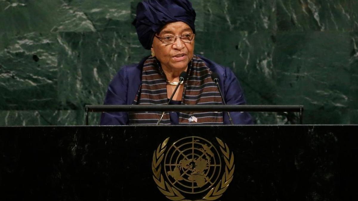 President Ellen Johnson-Sirleaf of Liberia addresses the 72nd session of the United Nations General Assembly, at U.N. headquarters, Tuesday, Sept. 19, 2017.