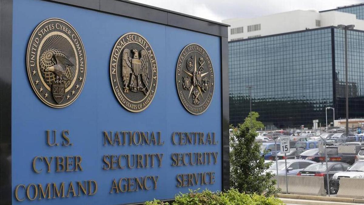 In this June 6, 2013, file photo, a sign stands outside the National Security Administration (NSA) campus in Fort Meade, Md.
