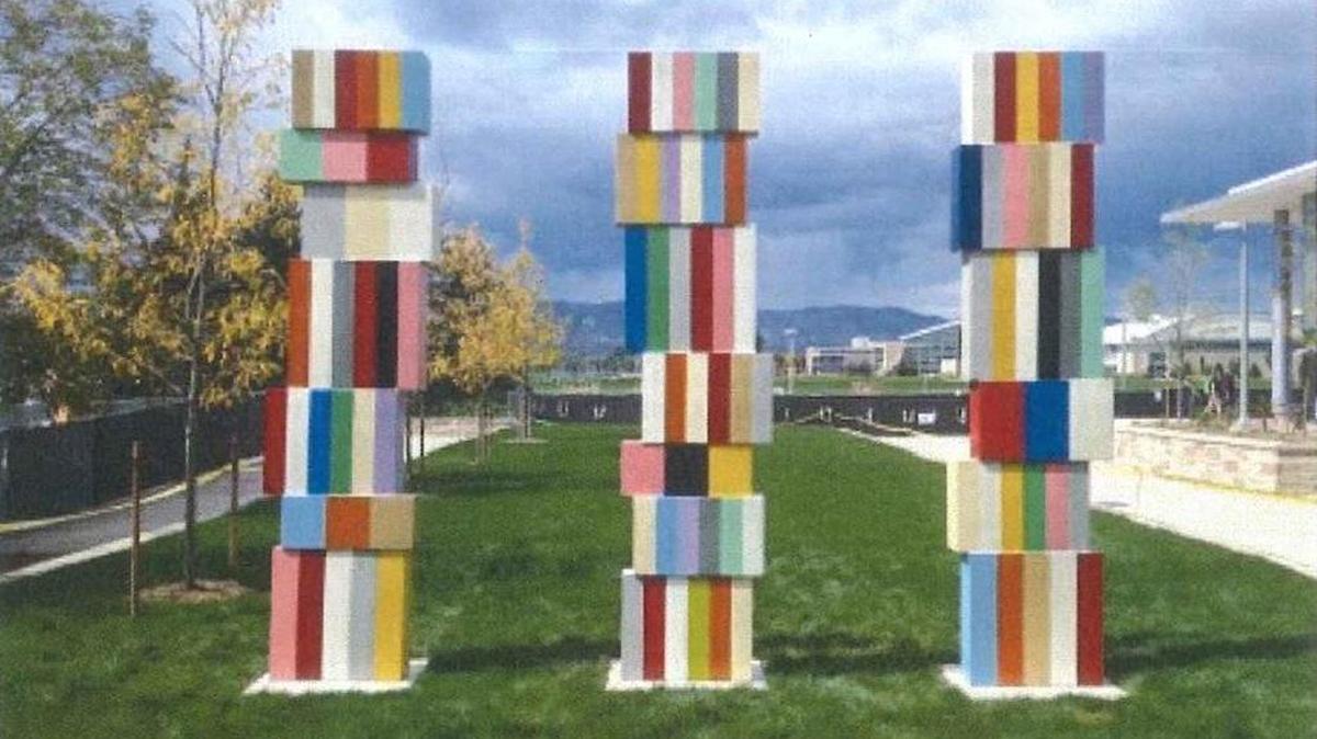 Pard Morrison designed and installed this sculpture at the Fort Collins Colorado State University campus. Morrison has designed a piece called “Fall Line” that will be dedicated Wednesday at Columbus State University’s Frank Brown Hall.