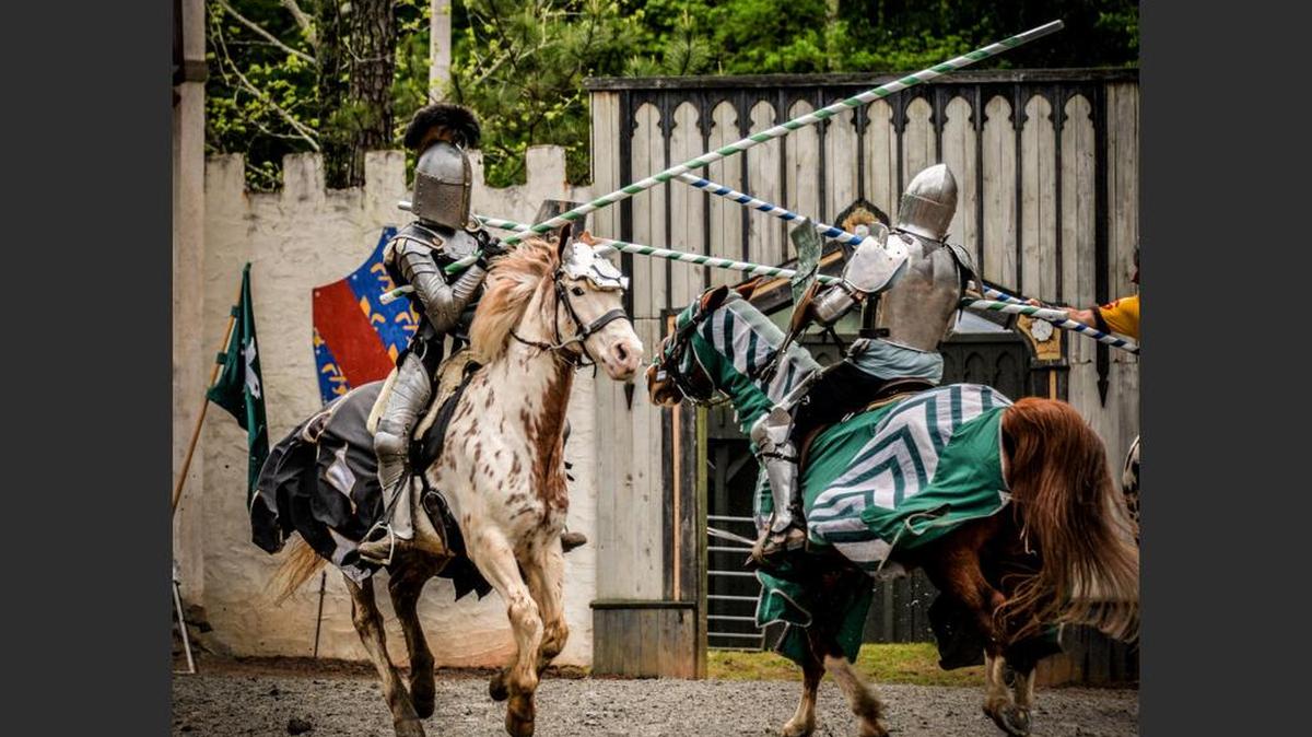 Live jousting takes place at festival