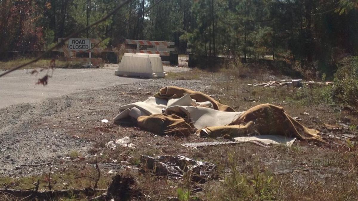 Carpet and other items were found dumped at the dead end of Moye Road on 11-24-17 in Columbus. The Inspections & Code Department cleaned up the area earlier but illegal dumpers return.
