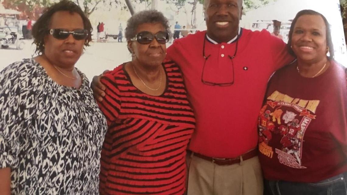 Peggy Gamble, second from the left, was found slain in her home at 2324 8th St. on Nov. 28. In this photo, she is celebrating her her 80th birthday with her three children, from left to right, Miriam Short, Richard Gamble and Cenneta Gunn. She died at age 83.