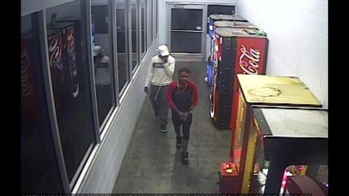 Opelika police are trying to identify the two men accused of stealing two cash registers from the Wal-Mart on Pepperell Parkway on Wednesday. They fled the store in a red car driven by a third individual, according to a news release from authorities.