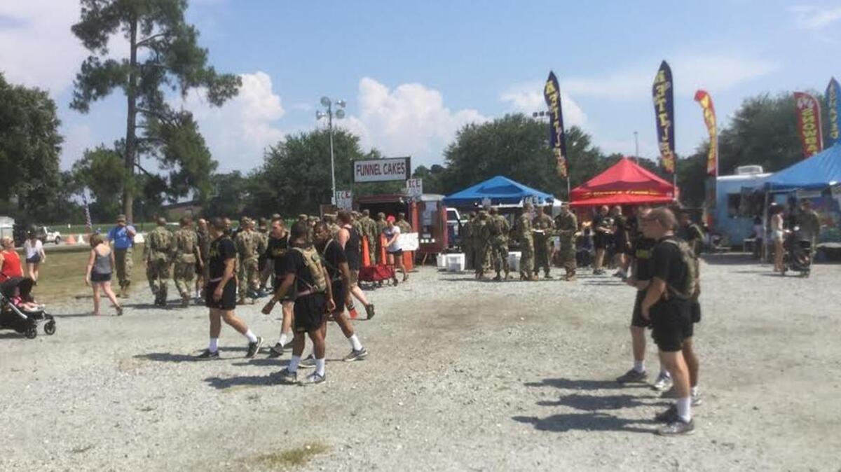 Fort Benning soldiers get a break from basic training at the Independence Celebration Saturday at York Field.
