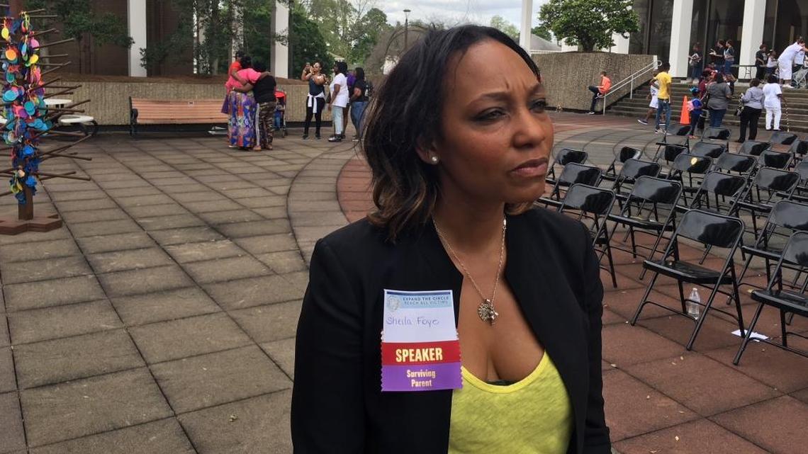 Sheila Foye, mother of Demonde Dicks Jr., who was killed June 15, 2016 at Double Churches Road Park in Columbus.