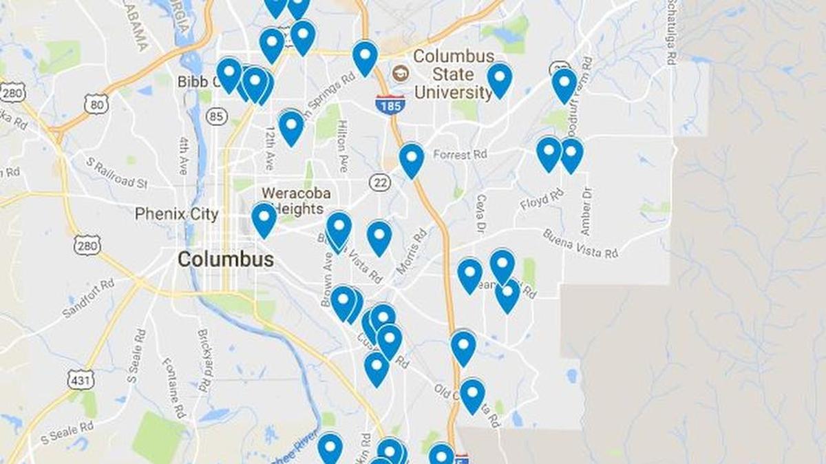 Here is an interactive Google Map showing where homicides took place or homicide victims were found in Columbus during 2017.