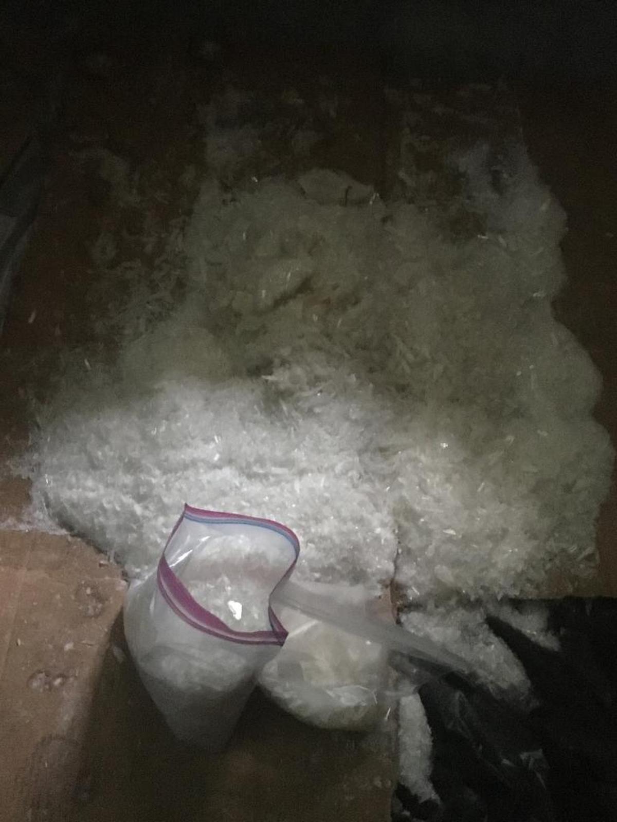 Police found more than 50 pounds of methamphetamine.