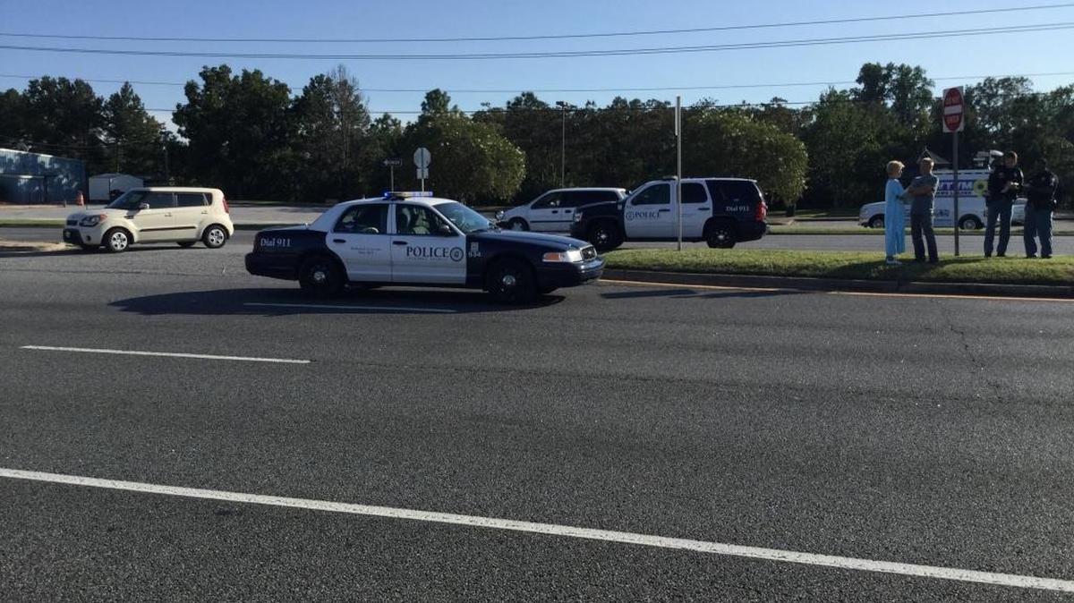 Police were on the scene where a pedestrian was hit by a car