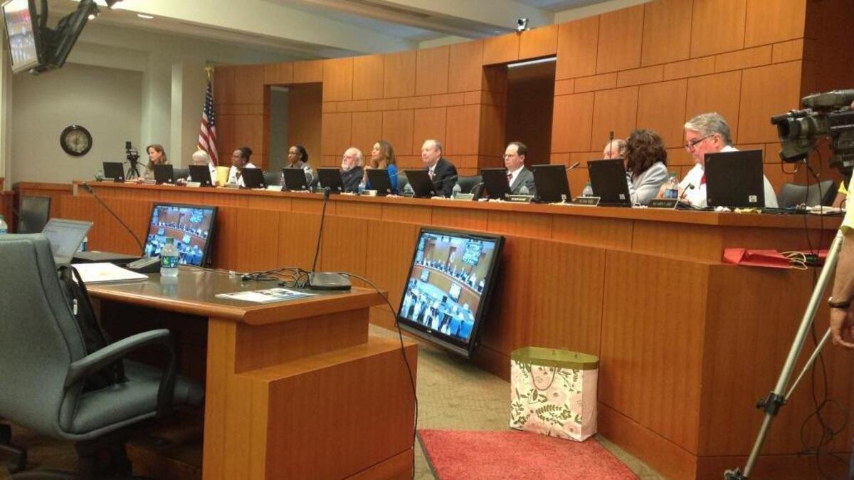 The Muscogee County School Board conducts its monthly meeting May 21, 2018, in the Muscogee County Public Education Center.