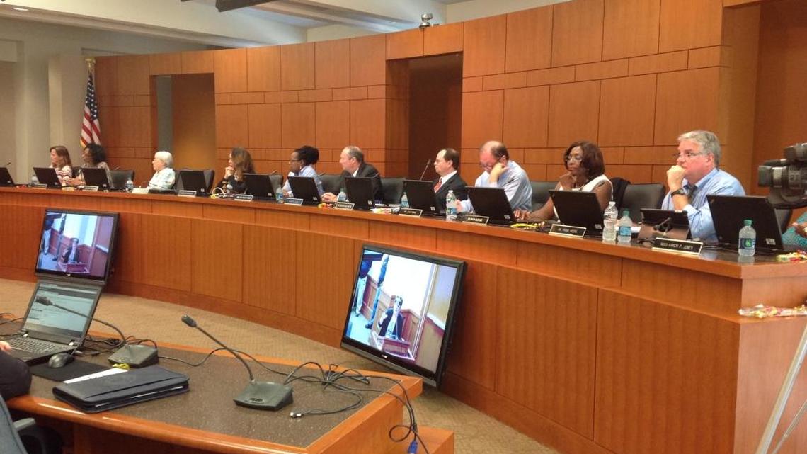 The Muscogee County School Board conducts its monthly work session Aug. 14, 2017, in the Muscogee County Public Education Center.
