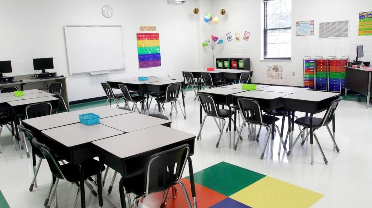 One of four new classrooms at Sherwood Elementary that were dedicated with a ribbon cutting ceremony.