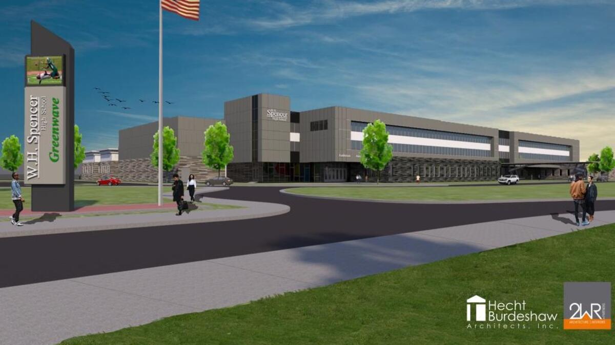 Artist rendering of the new Spencer High School being constructed on 37 acres between Fort Benning Road and Cusseta Road in south Columbus.