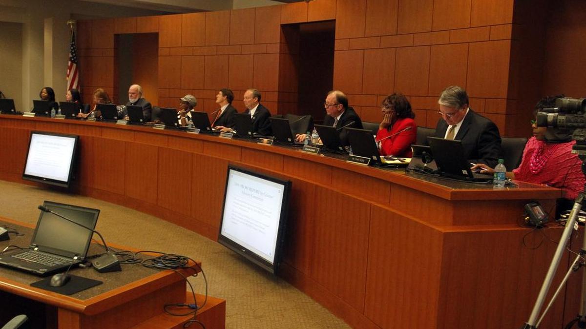 In this 2016 file photo, the Muscogee County School Board focuses on the task at hand.