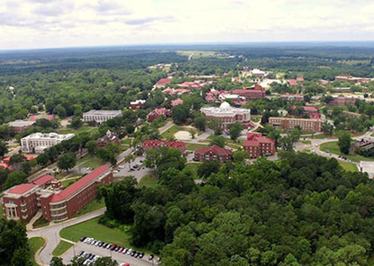 An aerial view of Tuskegee University