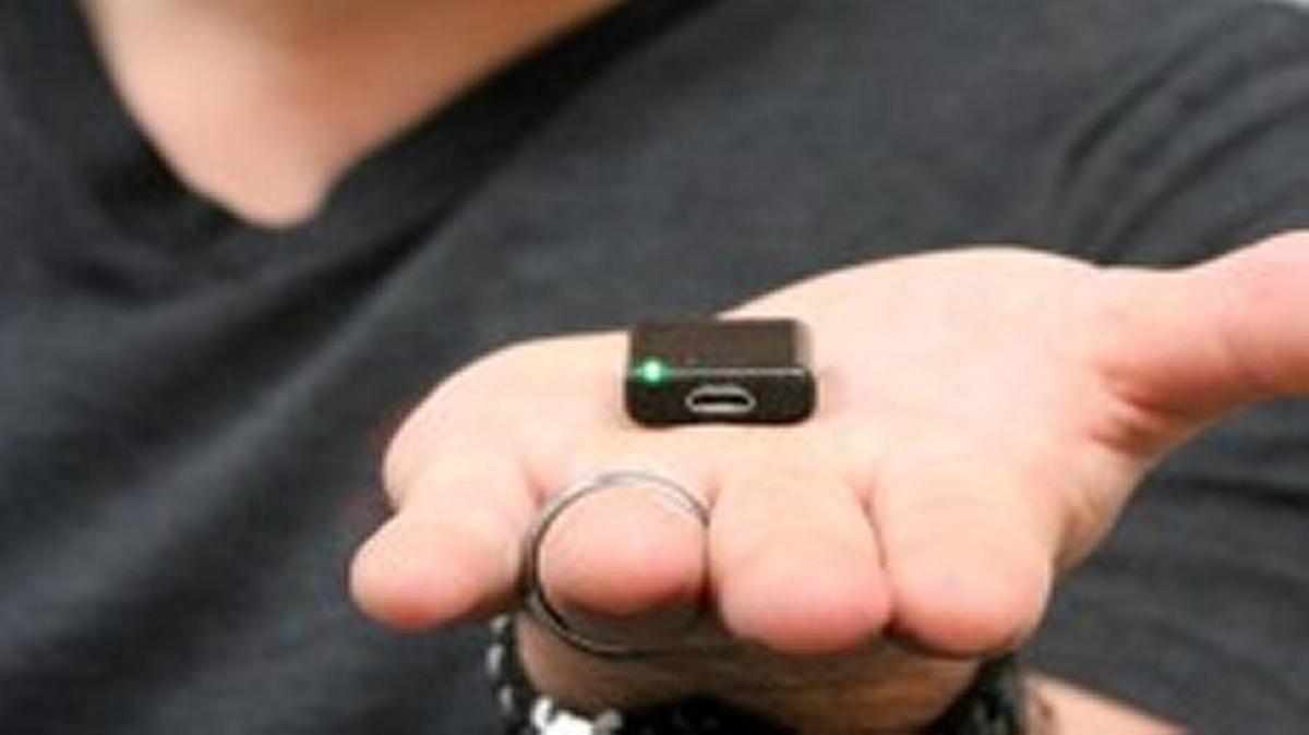 Brad Willingham shows the accelerometer