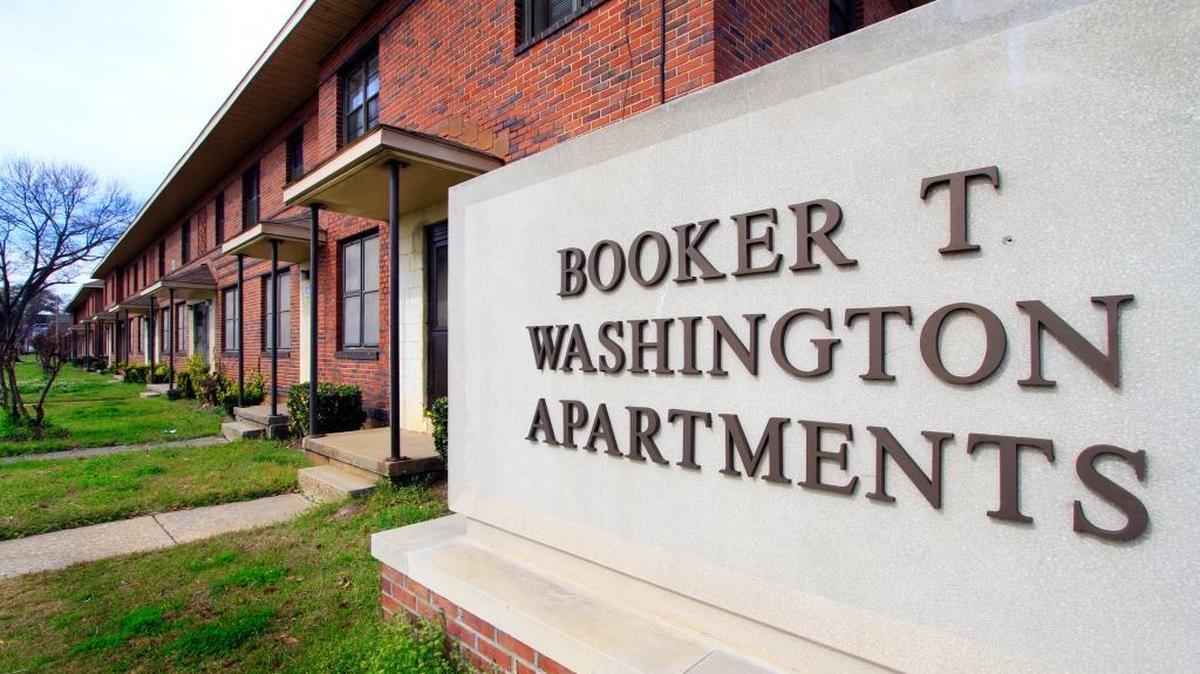 Exterior of the Booker T. Washington Apartments in Columbus. 02/07/12.