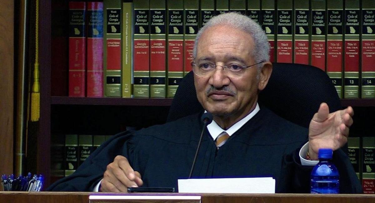 Judge John Allen presides over a hearing on May 7, 2018, for Johnny Lee Gates, convicted of armed robbery, rape and murder in the 1976 death of Katharina Wright.