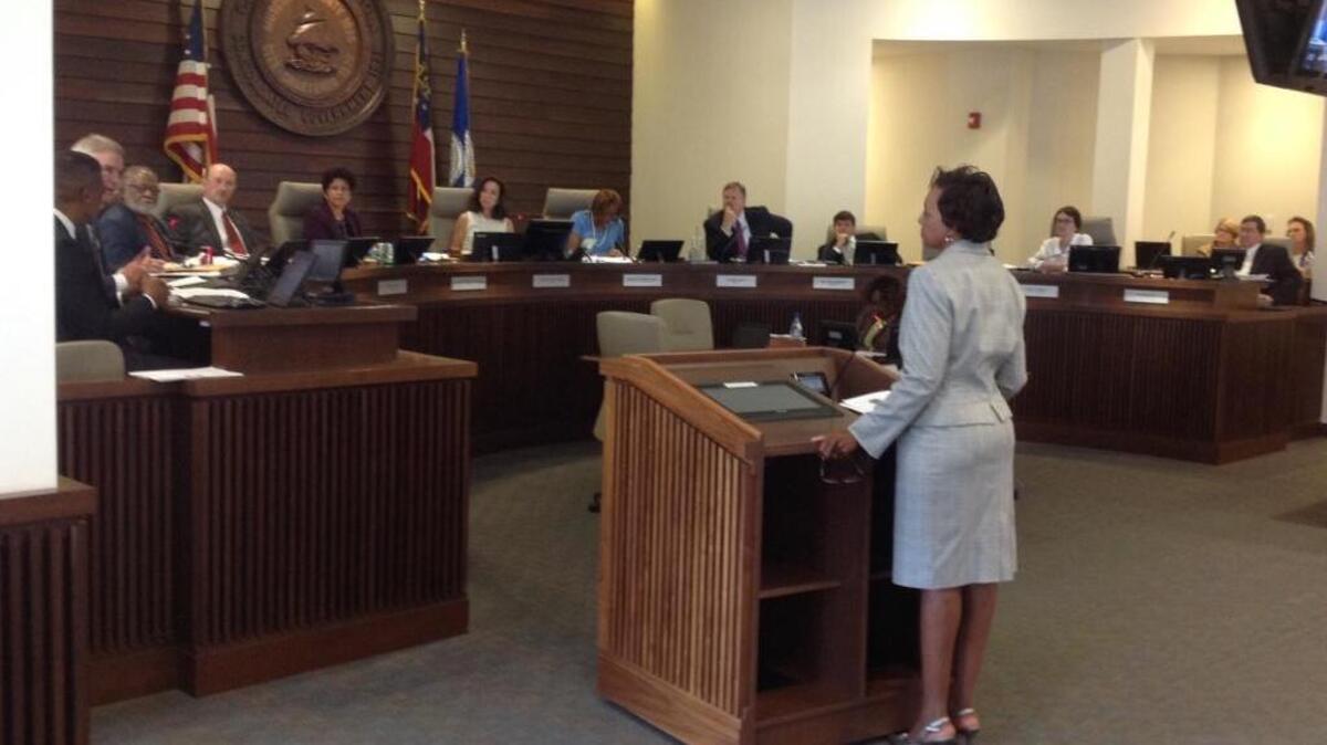 City Human Resources Director Reather Hollowell answers questions about the city’s new health insurance plan from Columbus Council today.