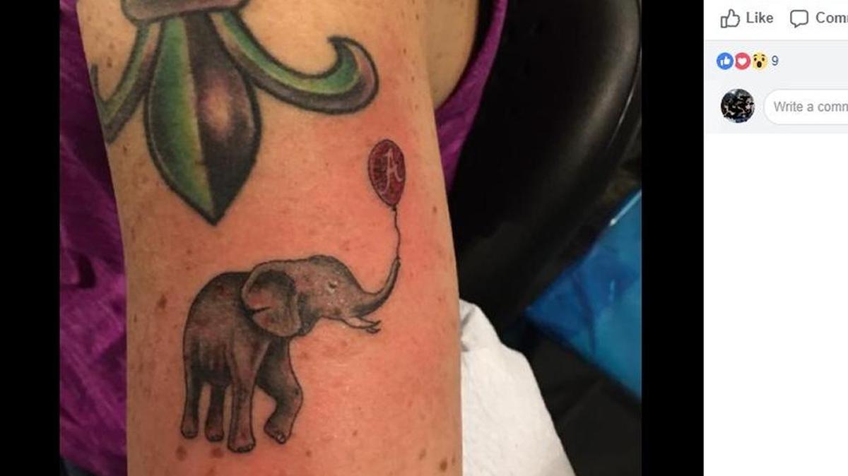 Georgia woman gets Alabama Crimson Tide tattoo after losing bet over football championship game