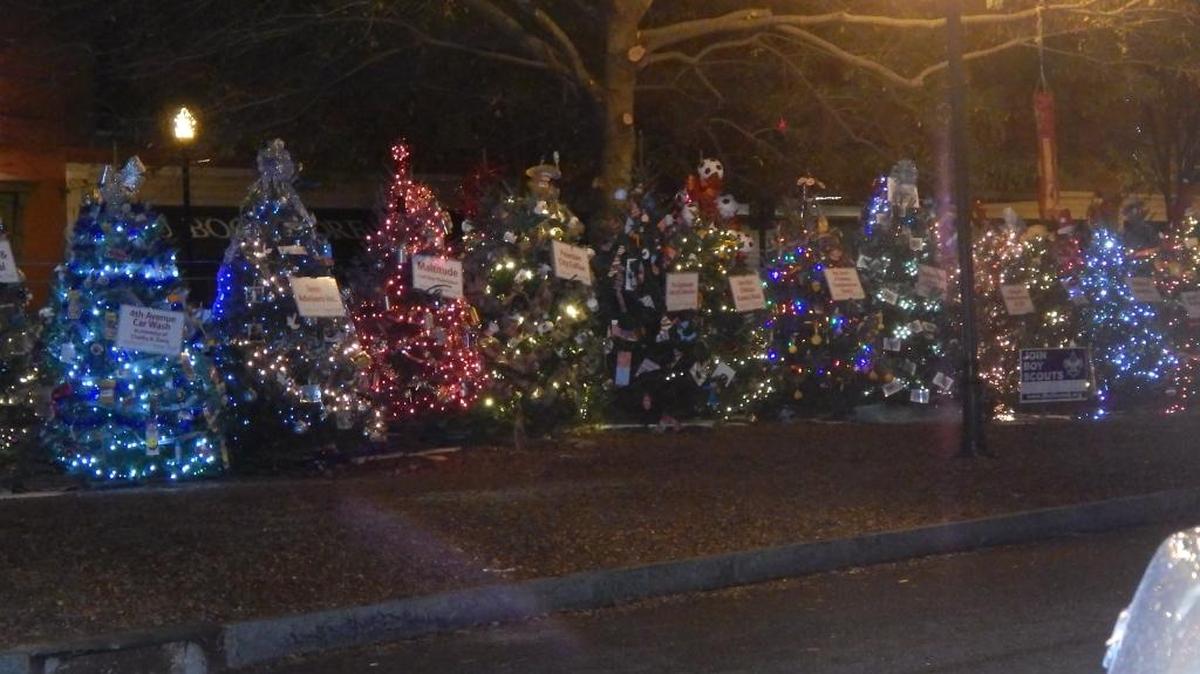 Local organizations sponsor the Uptown Tree Trail to help the Columbus State University Servant Leadership Program seniors raise money for a nonprofit cause.
