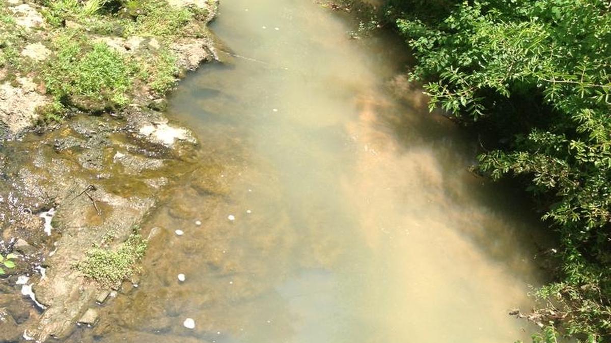 This is a clouded section of Weracoba Creek in the 3400 block of Cherokee Avenue on July 18, 2017 in Columbus.