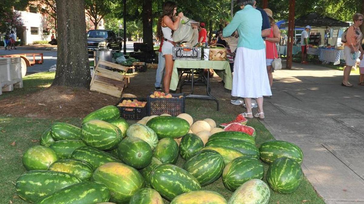 The median in 900 block of Broadway across from the RiverCenter for the Performing Arts has been a key space for the Uptown Market Days.
