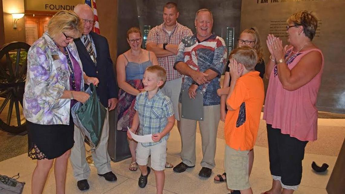 The Whicher family was honored Friday for being the 2,500,000 visitor to the National Infantry Museum. The family members were in town for Pvt. Alexander Riley Whicher’s graduation from basic training.