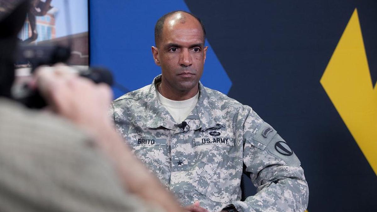 Maj. Gen. Gary M. Brito in May 2015 when he spoke on combat leadership at Fort Benning.