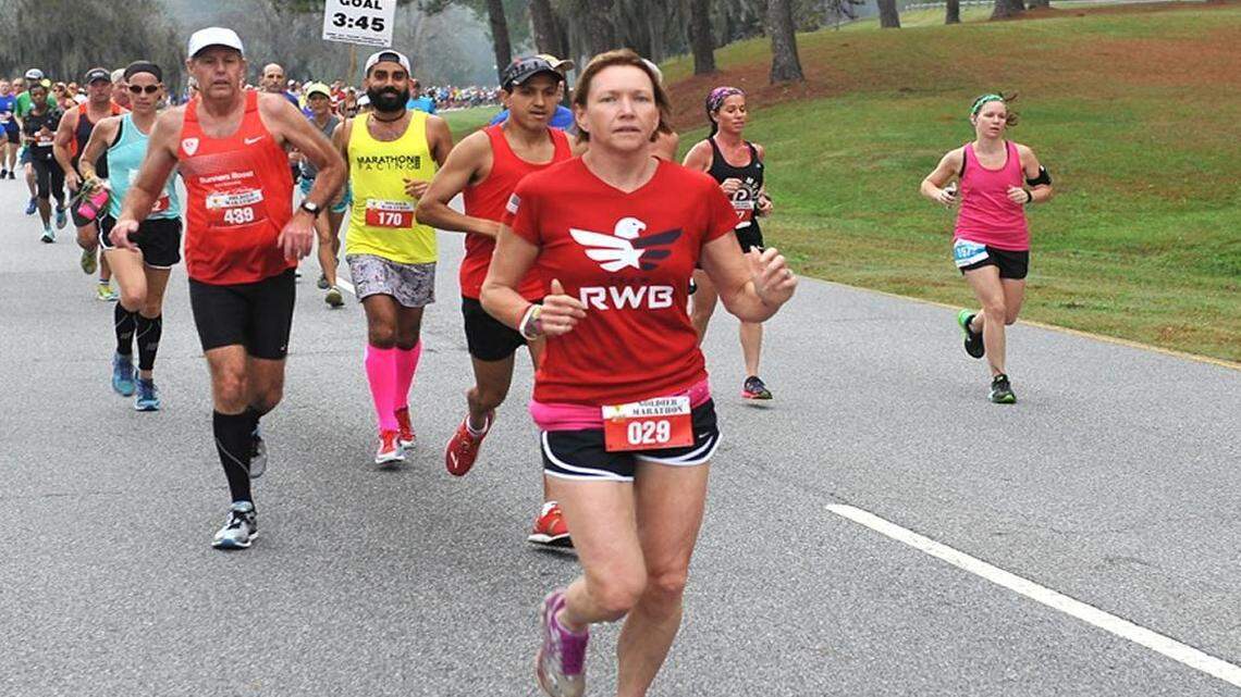 Runners participate in the 2015 Soldier Marathon.