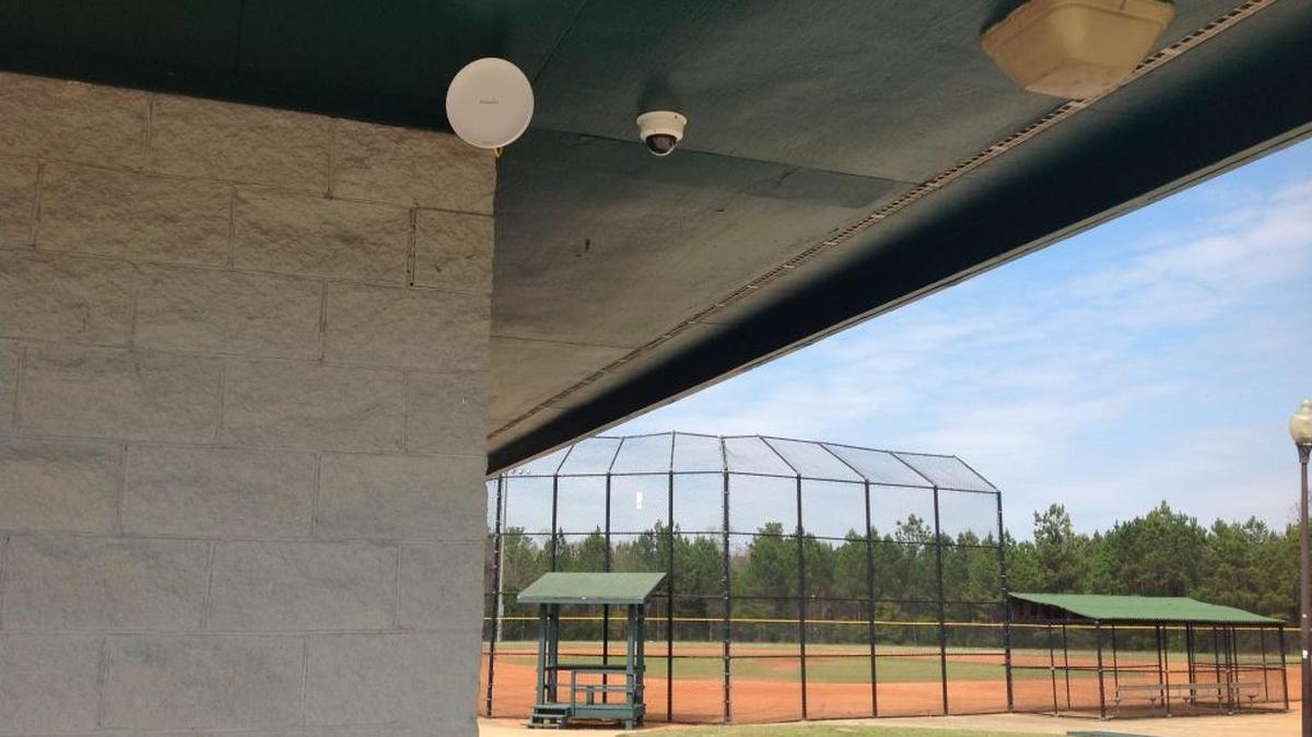 The camera at the ball field concession stand at Shirley Winston Park is one of many being put in 15 local public parks.