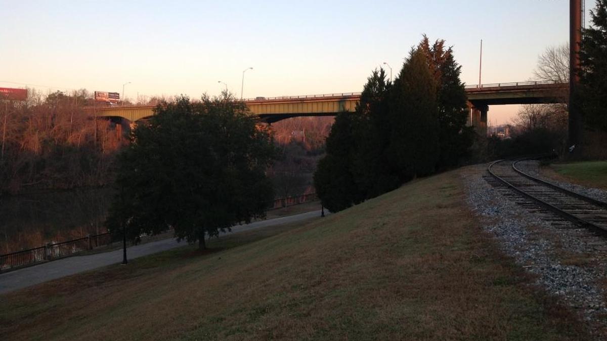 There are points along the Chattahoochee Riverwalk that are more isolated than others.