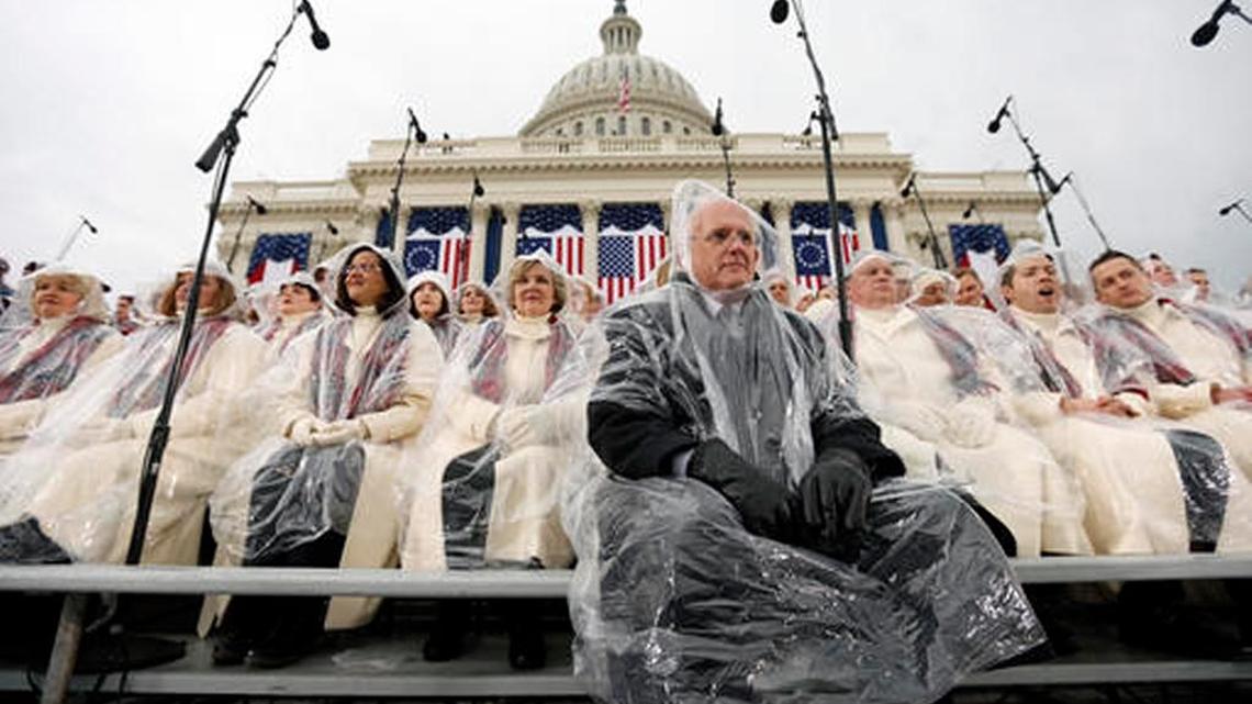 Looking for signs – or not – as Trump takes office in the rain