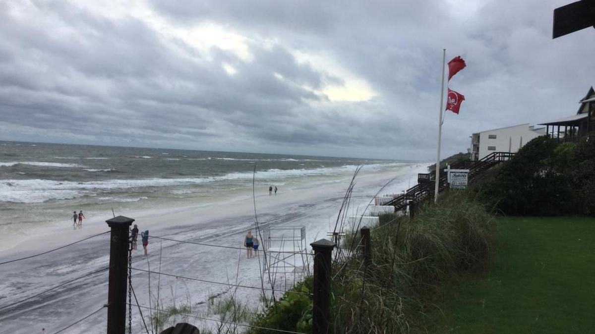 The double red flag means get out of the water — and stay out.