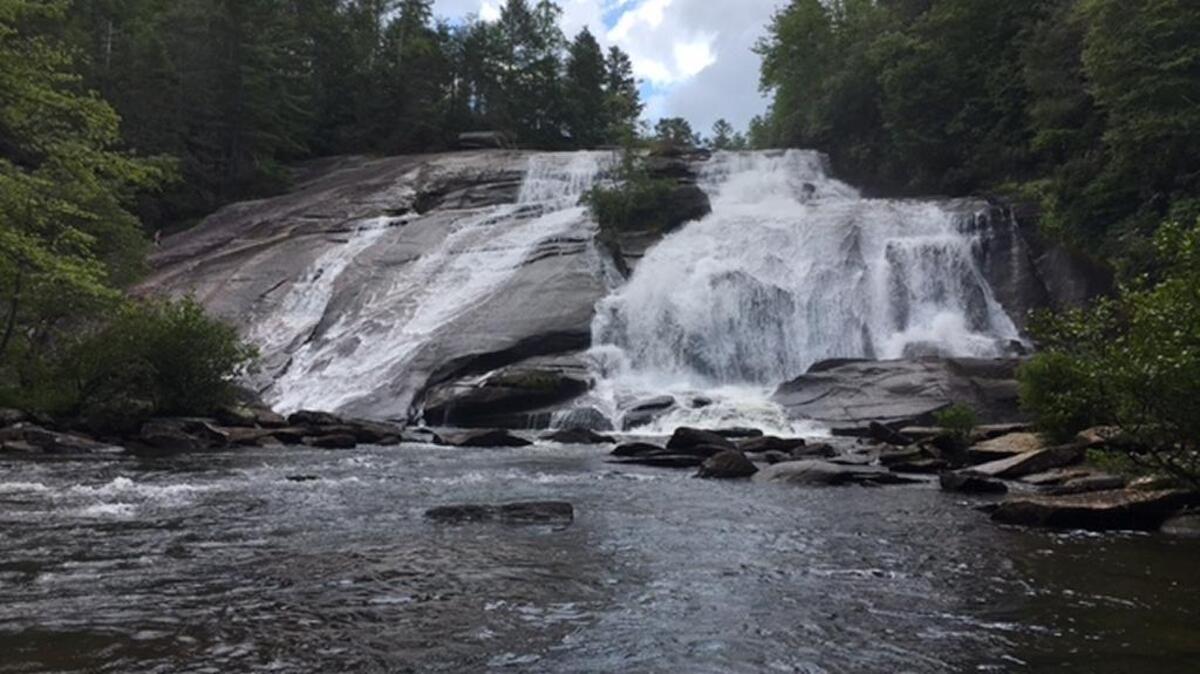 High Falls is a great place to stop and relax — if you’re into that sort of thing — along a 6-mile hike in DuPont State Recreational Forest in North Carolina that features five waterfalls.